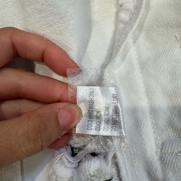 Carmar LF Audre Distressed White Denim Trucker Jacket Oversized XS NWT - Picture 10 of 11